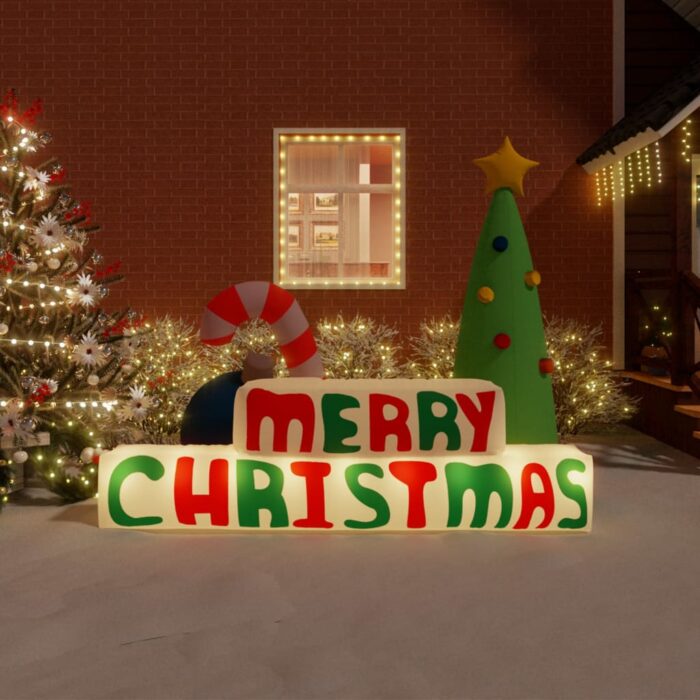 Décoration gonflable Merry Christmas avec LED 197 cm – Image 1