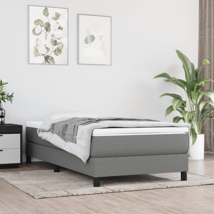 Matelas de lit à ressorts ensachés Gris foncé 80x200x20cm Tissu – Image 1