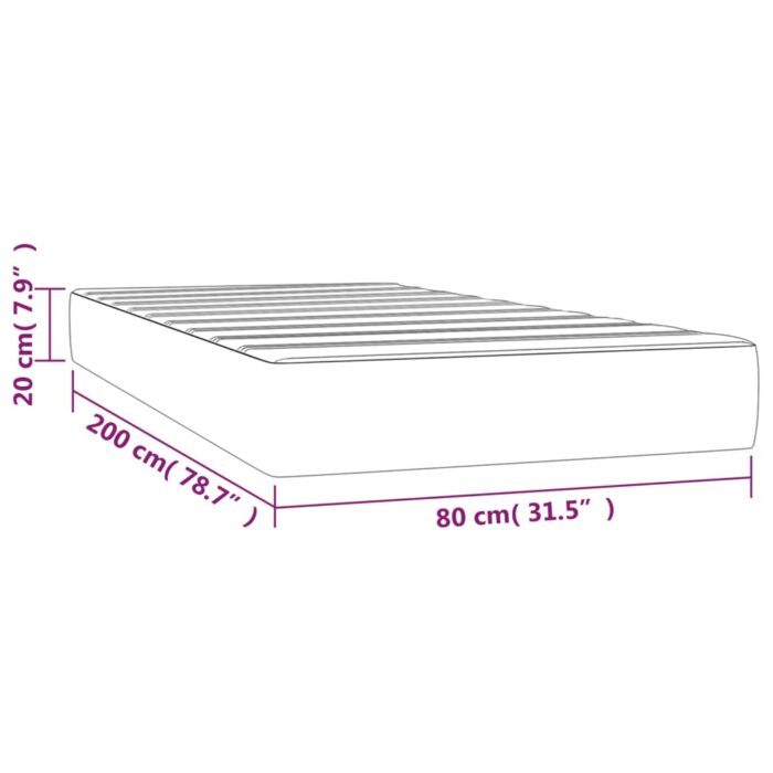 Matelas de lit à ressorts ensachés Marron foncé 80x200x20 cm – Image 5