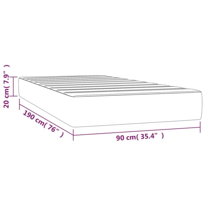 Matelas de lit à ressorts ensachés Taupe 90x190x20 cm Tissu – Image 5