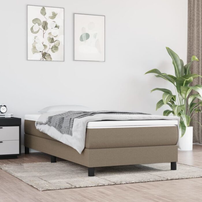 Matelas de lit à ressorts ensachés Taupe 90x190x20 cm Tissu – Image 1