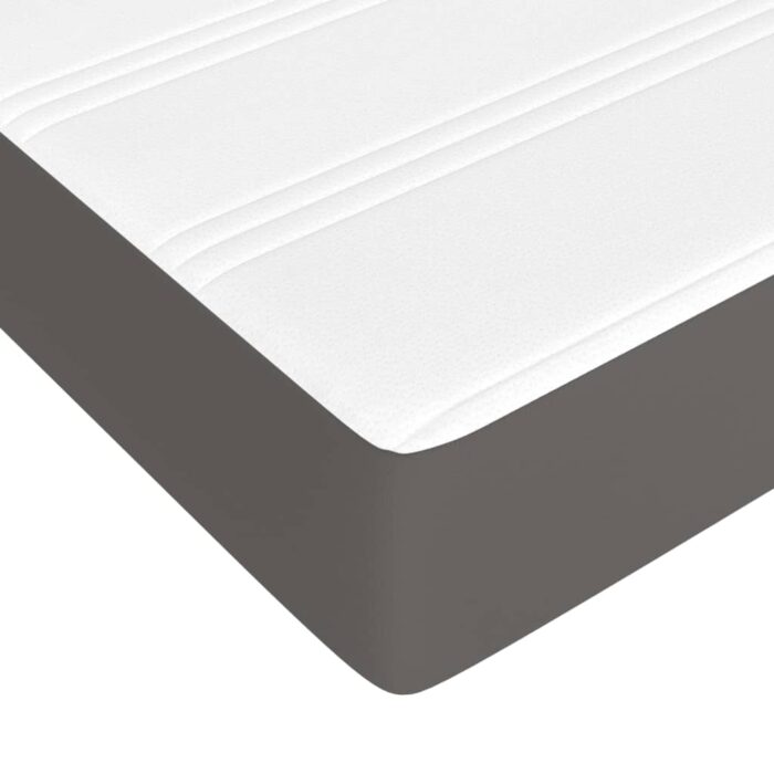 Matelas de lit à ressorts ensachés Gris 90x190x20 cm Similicuir – Image 3