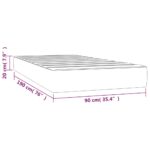 Matelas de lit à ressorts ensachés Gris clair 90x190x20 cm – Image 5