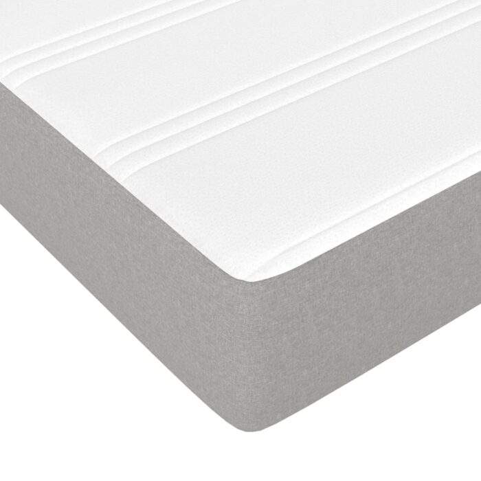 Matelas de lit à ressorts ensachés Gris clair 90x200x20cm Tissu – Image 3