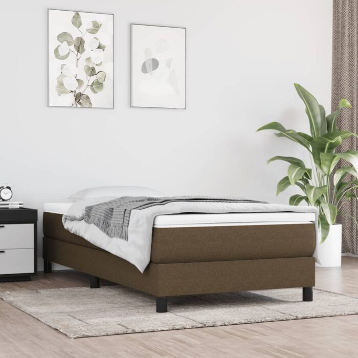 Matelas de lit à ressorts ensachés Marron foncé 90x200x20 cm – Image 1