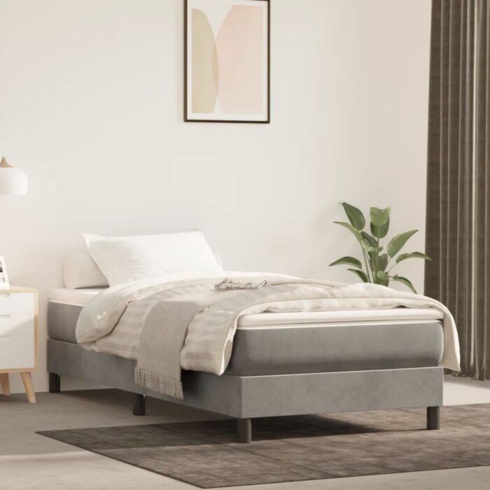 Matelas de lit à ressorts ensachés Gris clair 90x200x20 cm – Image 1
