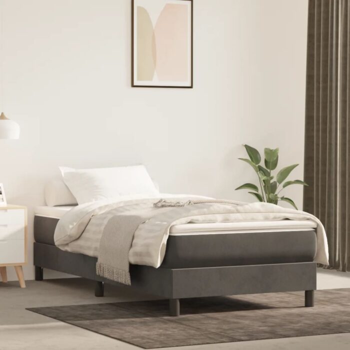Matelas de lit à ressorts ensachés Gris foncé 90x200x20 cm – Image 1