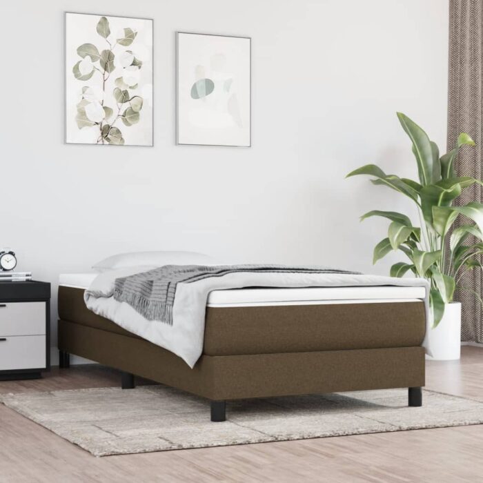 Matelas de lit à ressorts ensachés Marron foncé 100x200x20 cm – Image 1