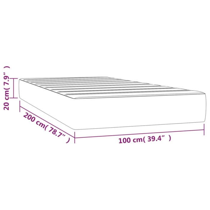 Matelas de lit à ressorts ensachés Gris clair 100x200x20 cm – Image 5