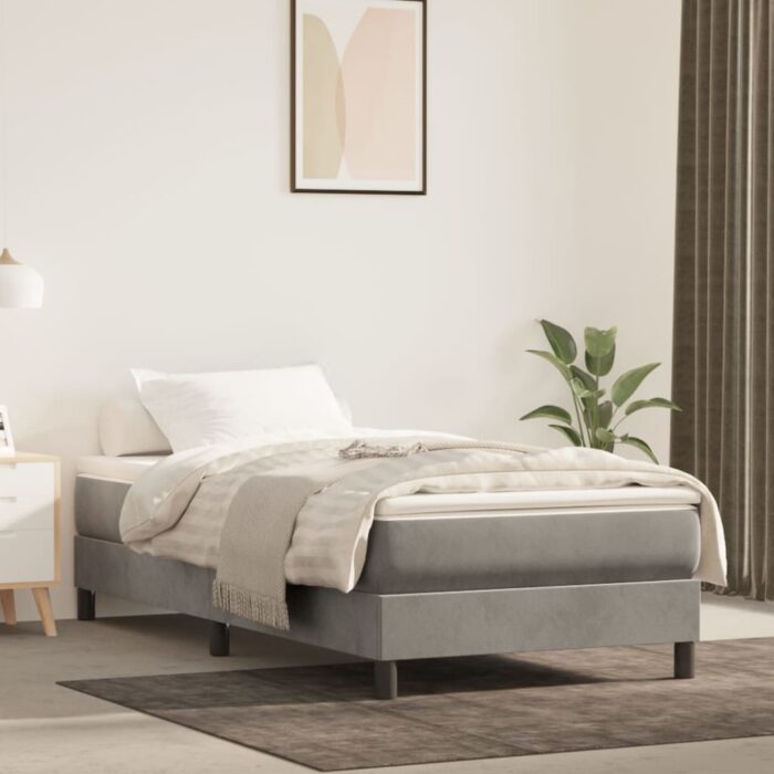 Matelas de lit à ressorts ensachés Gris clair 100x200x20 cm – Image 1