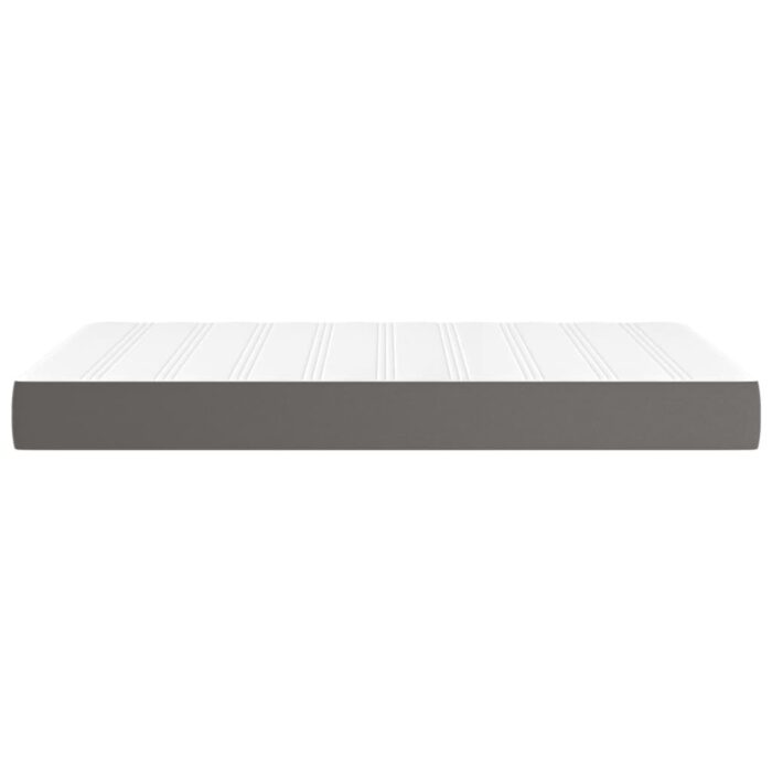 Matelas de lit à ressorts ensachés Gris 120x200x20cm Similicuir – Image 2
