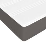 Matelas de lit à ressorts ensachés Gris 120x200x20cm Similicuir – Image 3
