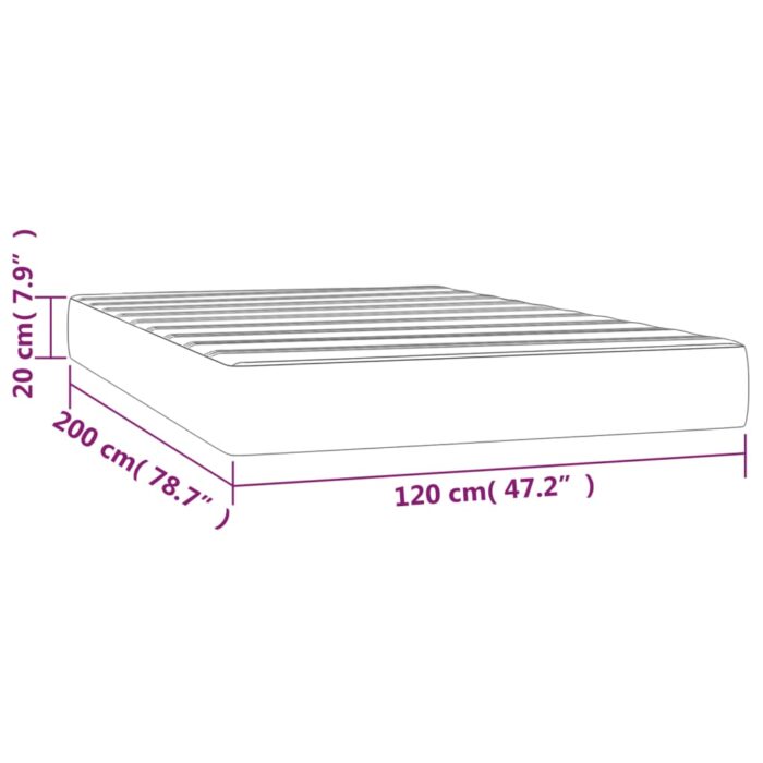 Matelas de lit à ressorts ensachés Gris 120x200x20cm Similicuir – Image 5