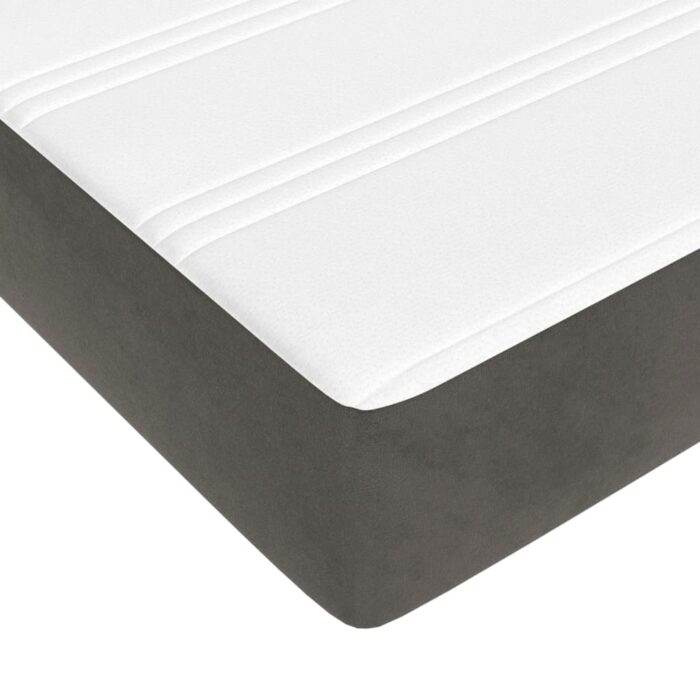 Matelas de lit à ressorts ensachés Gris foncé 120x200x20 cm – Image 3