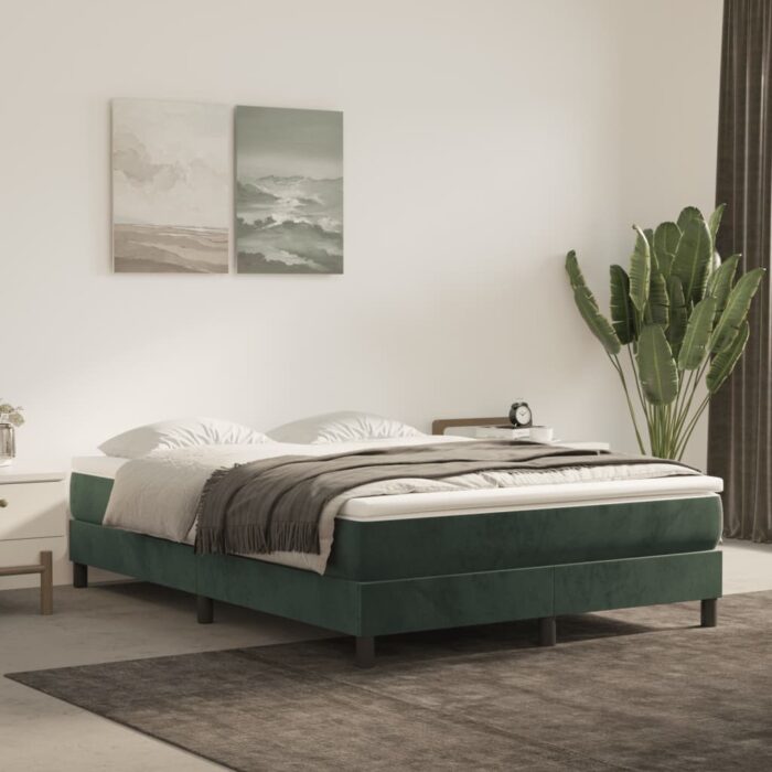 Matelas de lit à ressorts ensachés Vert foncé 140x190x20 cm – Image 1