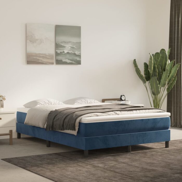 Matelas de lit à ressorts ensachés Bleu foncé 140x190x20 cm – Image 1