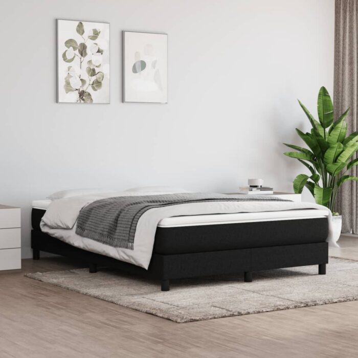 Matelas de lit à ressorts ensachés Noir 140x200x20 cm Tissu – Image 1