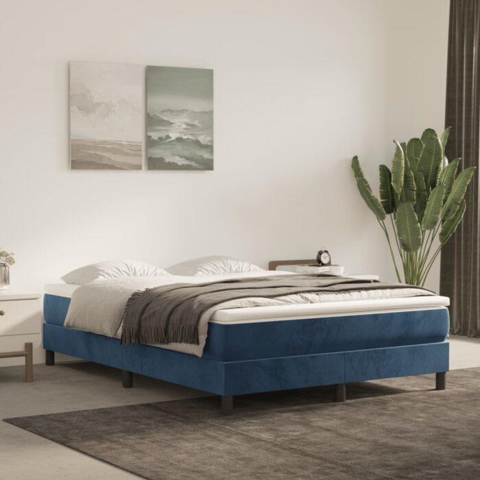Matelas de lit à ressorts ensachés Bleu foncé 140x200x20 cm – Image 1