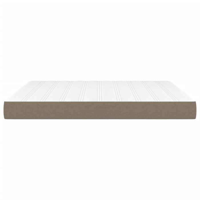Matelas de lit à ressorts ensachés Taupe 160x200x20 cm Tissu – Image 2