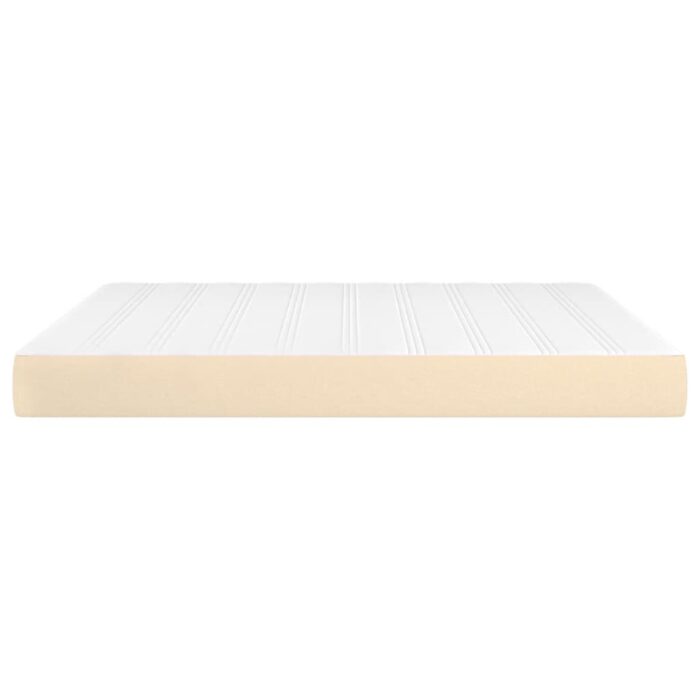 Matelas de lit à ressorts ensachés Crème 160x200x20 cm Tissu – Image 2