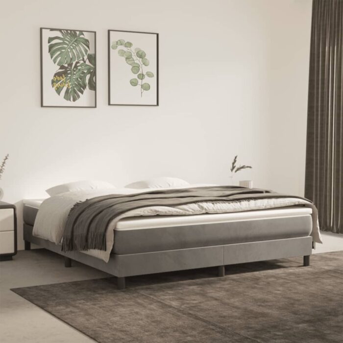 Matelas de lit à ressorts ensachés Gris clair 160x200x20 cm – Image 1