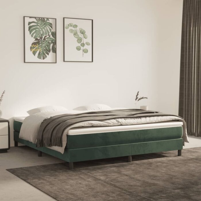 Matelas de lit à ressorts ensachés Vert foncé 160x200x20 cm – Image 1