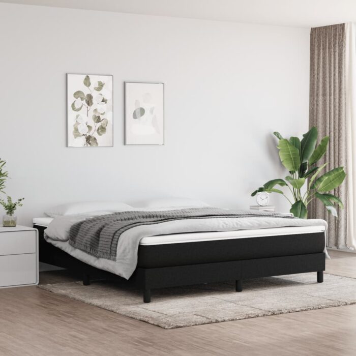 Matelas de lit à ressorts ensachés Noir 180x200x20 cm Tissu – Image 1