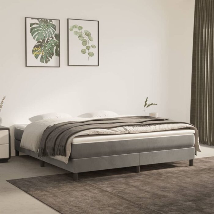 Matelas de lit à ressorts ensachés Gris clair 180x200x20 cm – Image 1