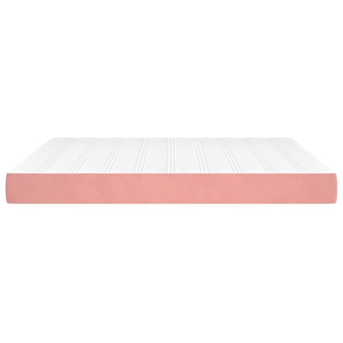 Matelas de lit à ressorts ensachés Rose 180x200x20 cm Velours – Image 2