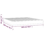 Matelas de lit à ressorts ensachés Rose 180x200x20 cm Velours – Image 4