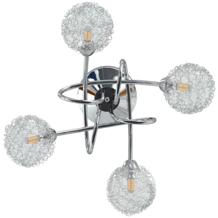 Plafonnier avec abat-jour en maille métallique pour 4 LED G9 – Image 2