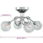 Plafonnier avec abat-jour en maille métallique pour 4 LED G9 – Image 4