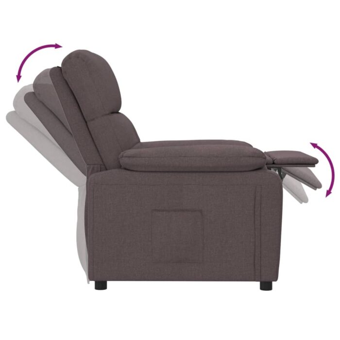 Fauteuil inclinable Marron foncé Tissu – Image 5