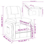 Fauteuil inclinable Marron foncé Tissu – Image 8