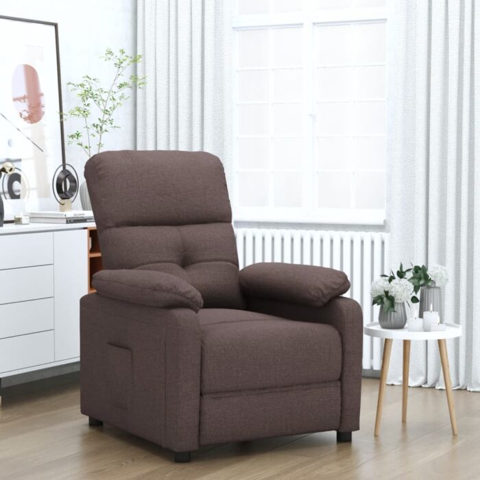 Fauteuil inclinable Marron foncé Tissu – Image 1