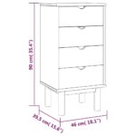 Commode OTTA marron et blanc 45x39x90 cm bois de pin massif – Image 4