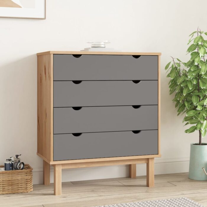 VXL8720287165569_m_en_hd_1.jpg Commode OTTA Marron et gris 76,5x39,5x90 cm Bois de pin massif – Image 1