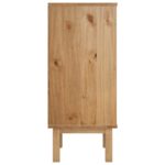 Commode OTTA Marron et blanc 76,5x39,5x90 cm Bois de pin massif – Image 3