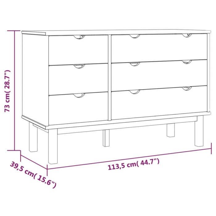 Commode OTTA 111x43x73,5 cm bois de pin massif – Image 4