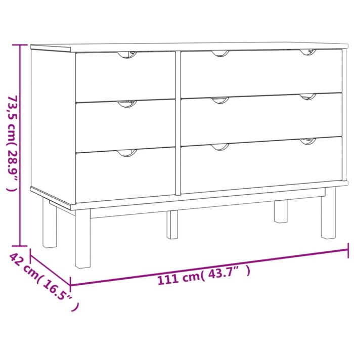 Commode OTTA 111x43x73,5 cm bois de pin massif – Image 6