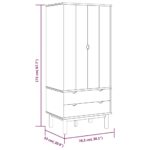 Garde-robe OTTA 76,5x53x172 cm Bois massif de pin – Image 4