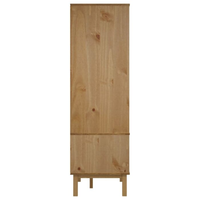Garde-robe OTTA Marron et blanc 76,5x53x172 cm Bois massif pin – Image 3