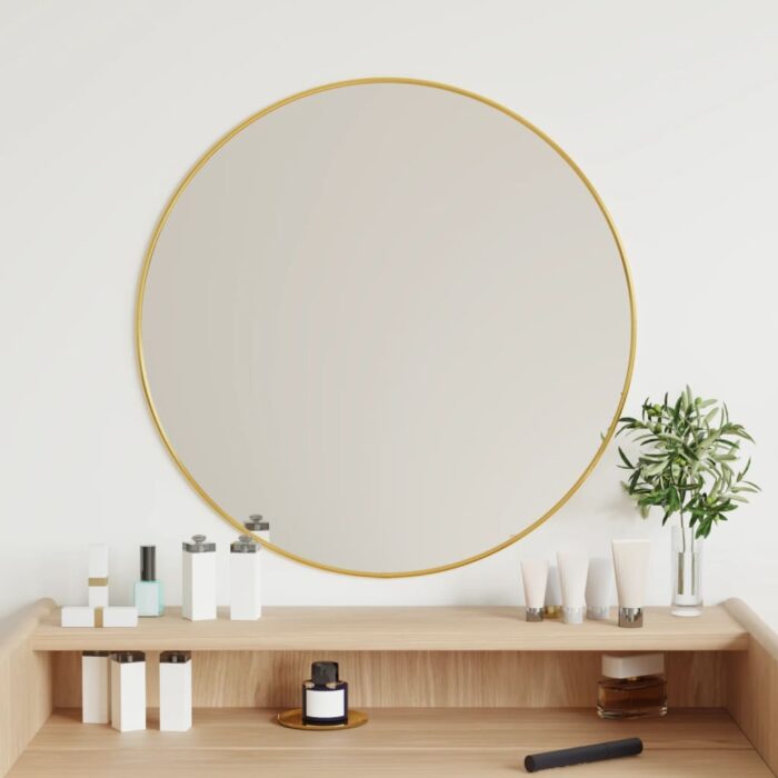 Miroir mural Doré Ø 60 cm Rond – Image 1