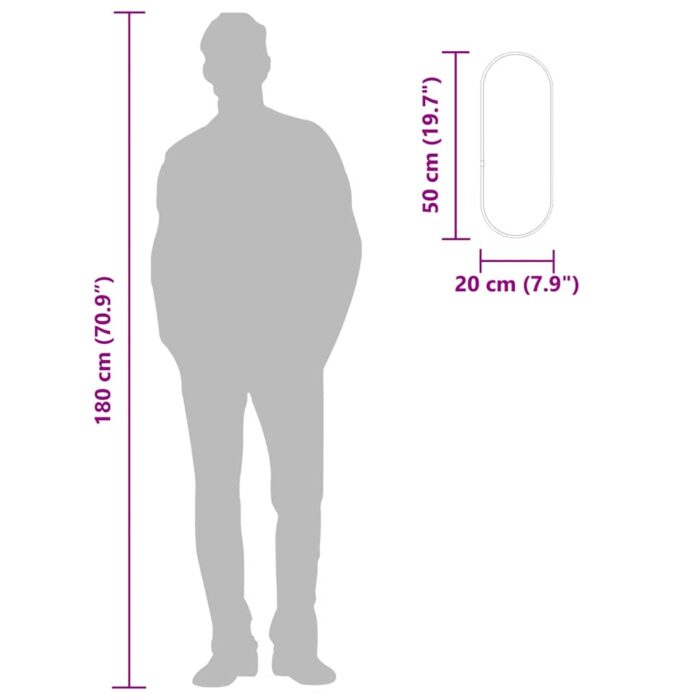 Miroir mural Argenté 50x20 cm Ovale – Image 5