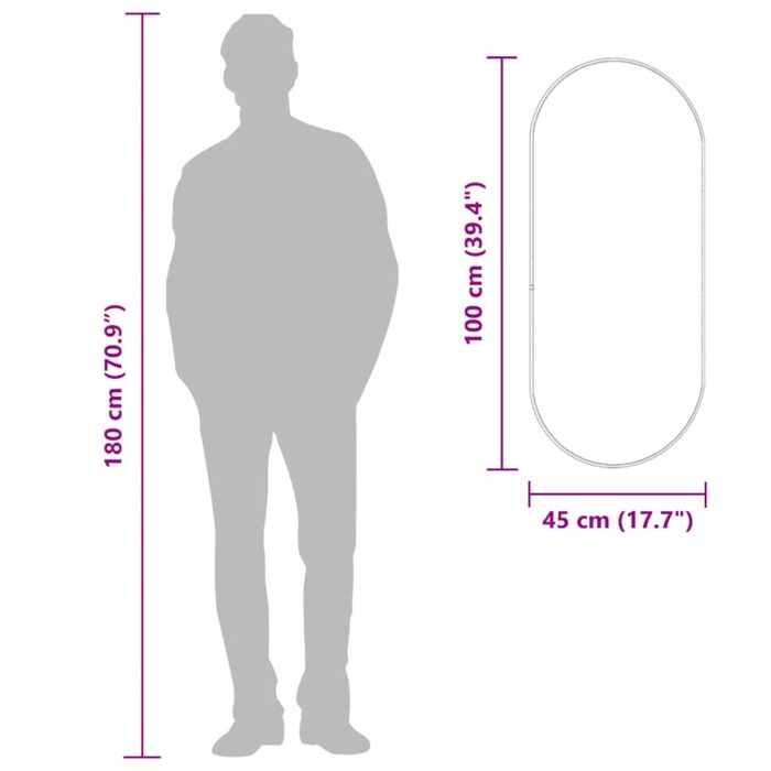 Miroir mural Doré 100x45 cm Ovale – Image 5