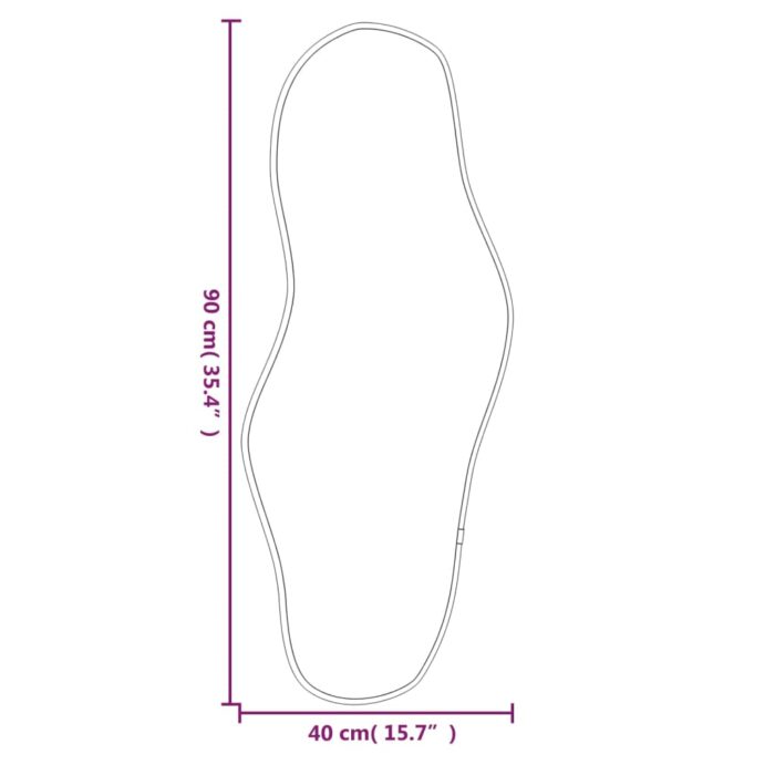 Miroir mural Noir 90x40 cm – Image 4