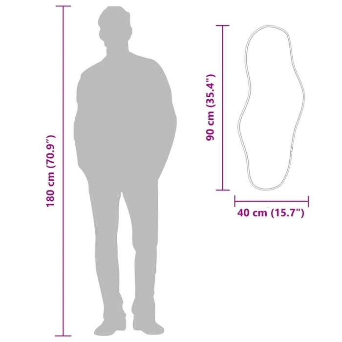 Miroir mural Noir 90x40 cm – Image 5