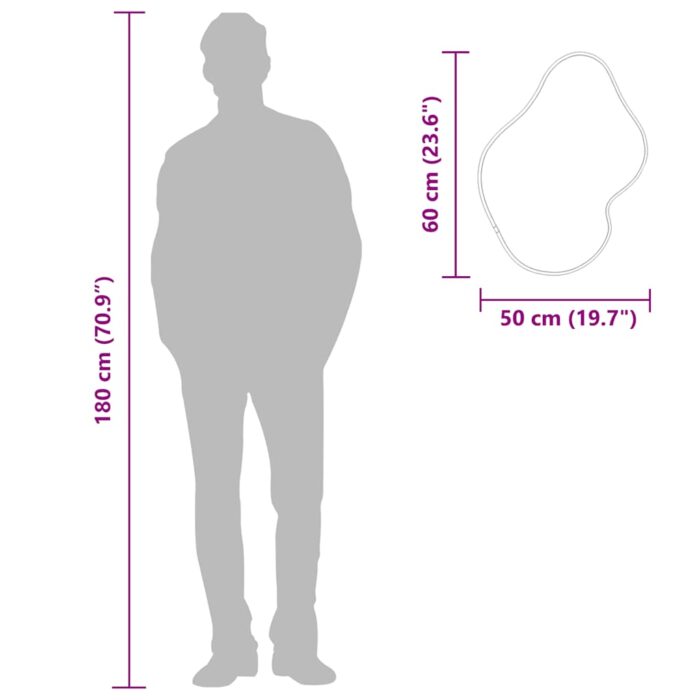 Miroir mural Argenté 60x50 cm – Image 5