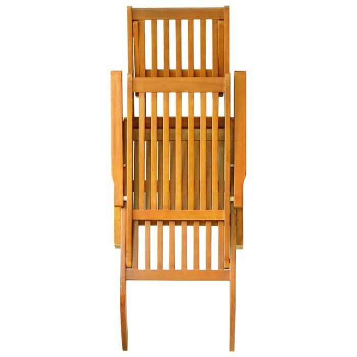 Chaises longues d'extérieur repose-pieds et table Acacia solide – Image 3