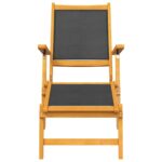 Chaises longues d'extérieur lot de 2 Acacia massif et textilène – Image 2